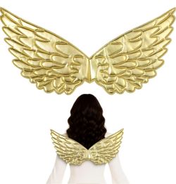 Metallic Angel Wing, Golden Angel Wing for Adults & Little Ones, 17.7×8.8"