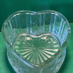 Glass heart candy bowl