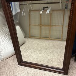 Large Solid Wood Framed Wall Mirror