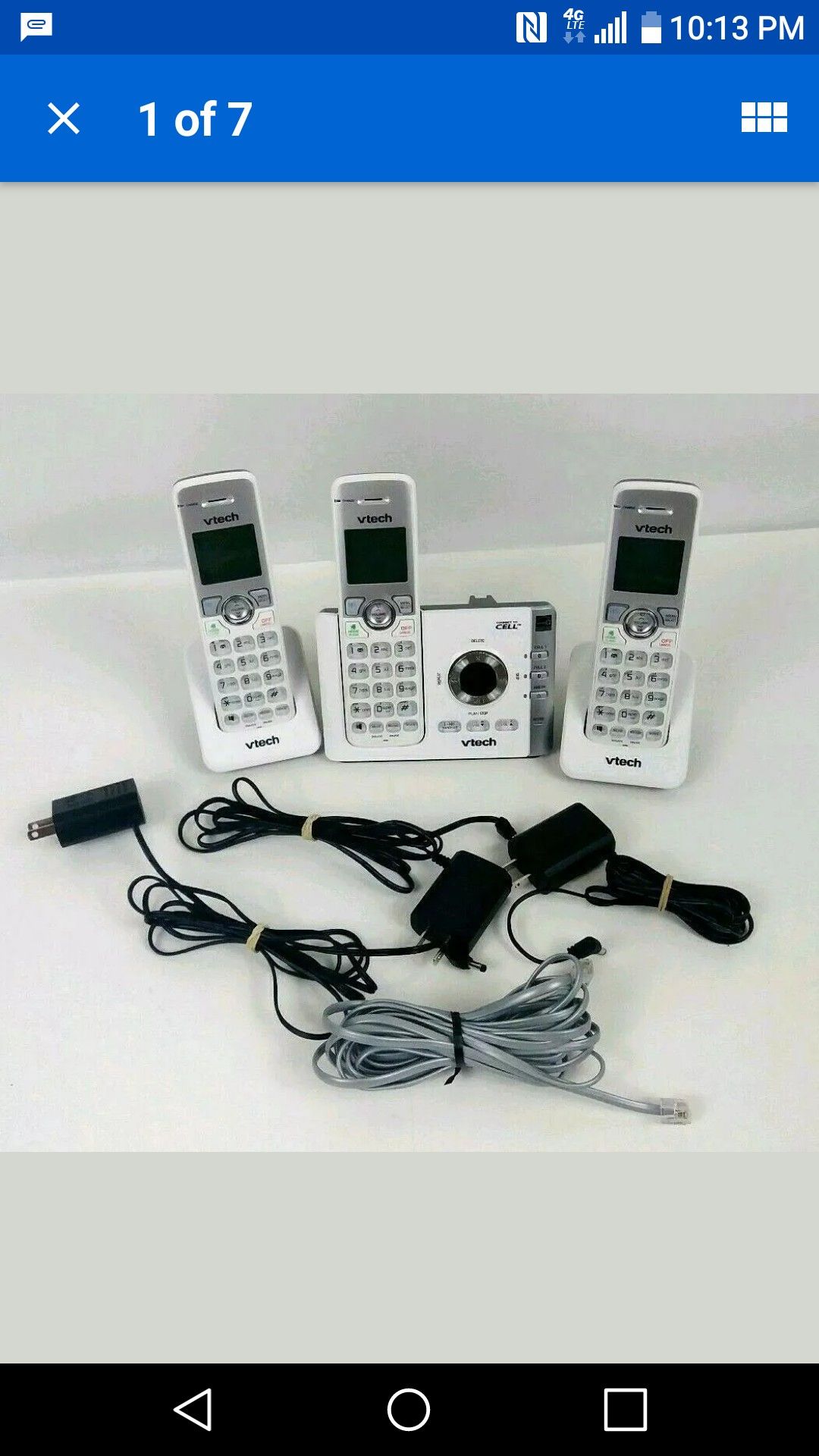 Vtech 3 Cordless Phones Bluetooth to Cell Answering System Model DS6722-3BS