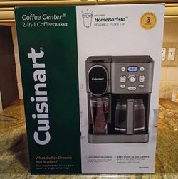 Cuisinart Coffee Center 2-IN-1 Coffee Maker and Single-Serve Brewer - Black Stainless Steel- SS-16BKS: