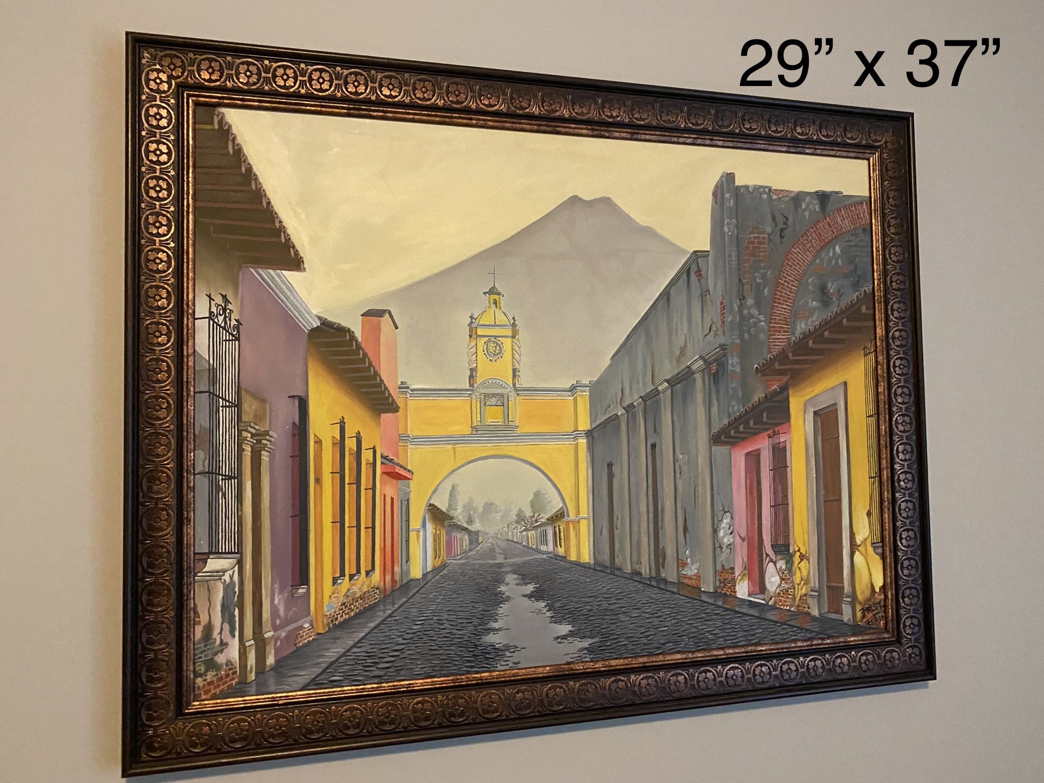 Custom Framed Art Of Antigua Guatemala 