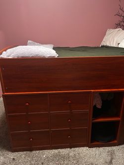 Great loft bed with lots of storage