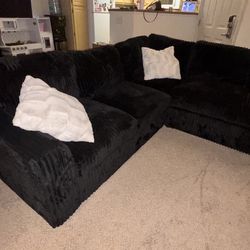 Modern Corduroy Sectional With Storage Chaise Lounge