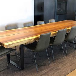 Large Live Edge Slab Table 120”x40” Dining Conference