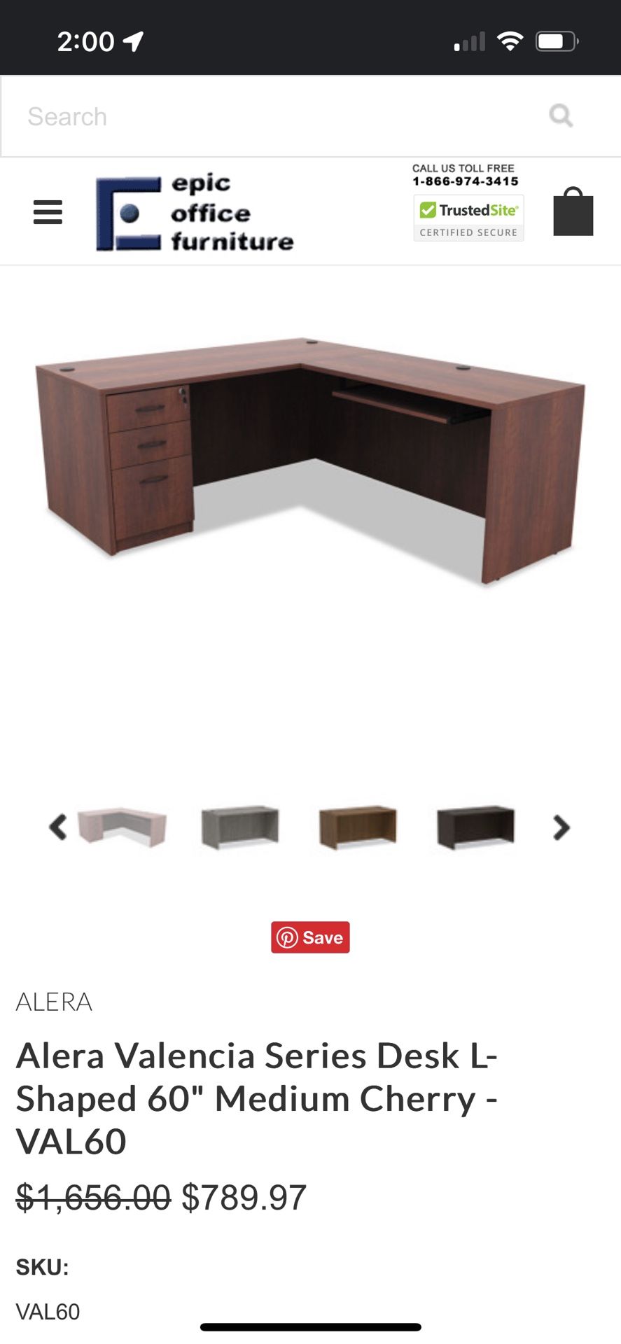 Office L-shaped Desk For Sale