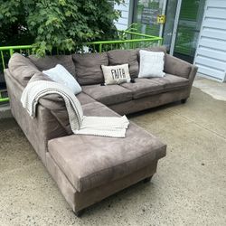 (FREE DELIVERY) Brown Sectional (Price Negotiable)