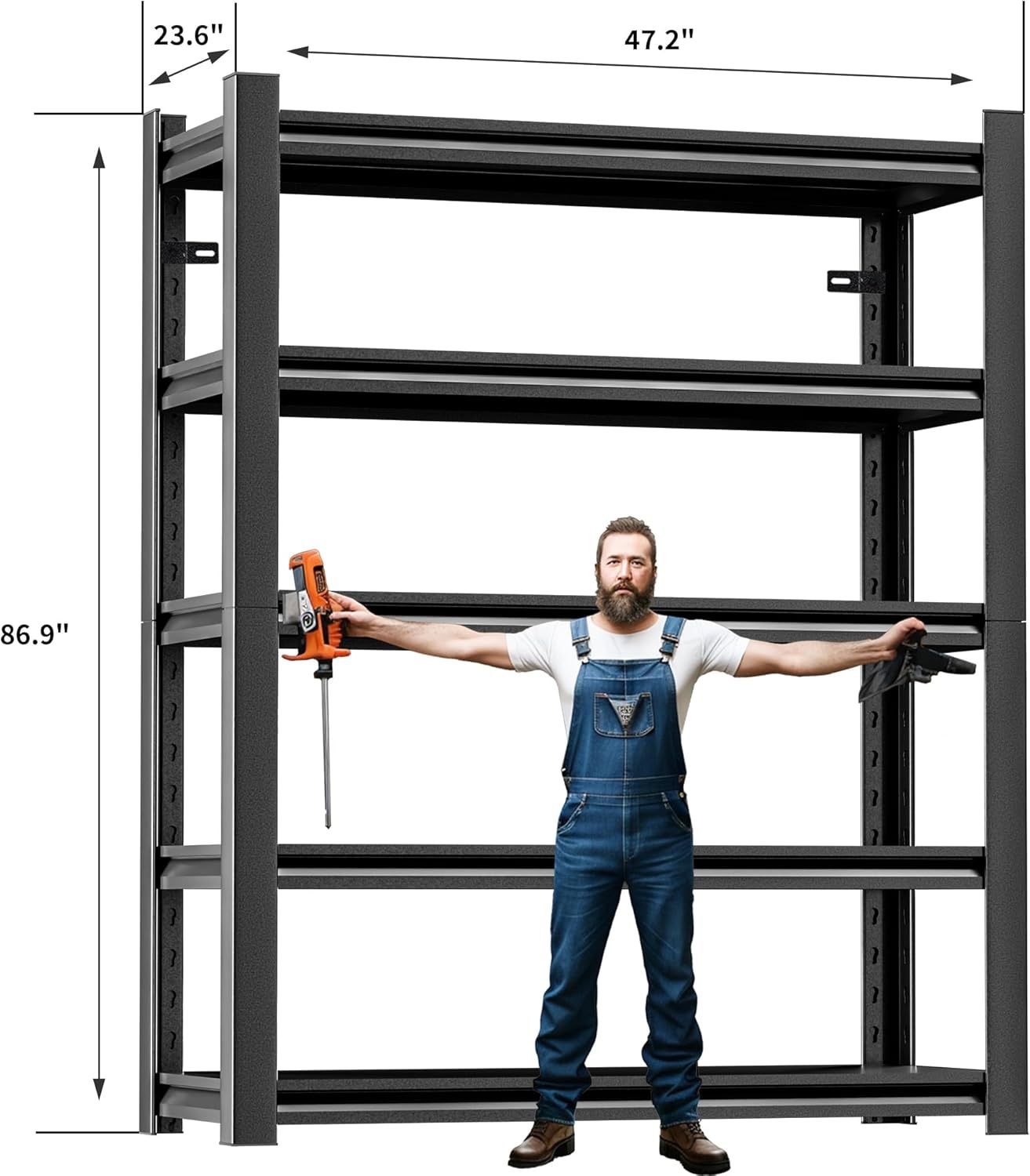 Garage Shelving,87"X48"X24"Inches,Heavy Duty Sturdy Steel Thickened Metal Shelves for Storage