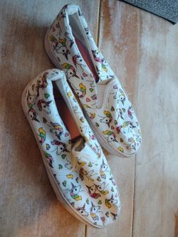 Legendary Laces Girls Unicorn Slip On Shoes White Pink Size 3