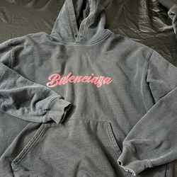 Black But Pink Letter Balenciaga Hoodie