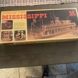 Rare Huge 1987 New Artesania Latina 1/80 KING OF THE MISSISSIPPI WOOD PADDLE STEAM BOAT