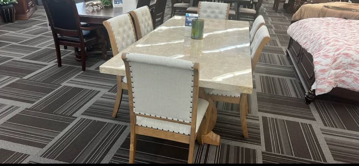 Marble Dining Table ,6chairs,kitchen Table
