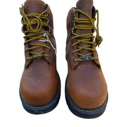 Wolverine Steel Toe Boots Men's 7 1/2 Brown Leather Work Boots CarbonMAX