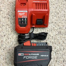 Milwaukee M18 FORGE HD12.0Ah Battery and M18/M12 Rapid Charger