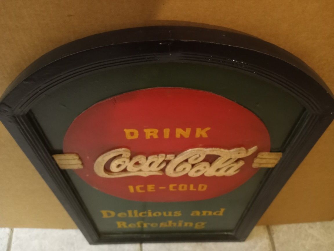 Unique Wooden Coca Cola Sign OBO