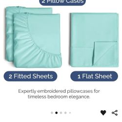 CGK Unlimited Luxury Sheet Set; Split King In Spa Blue 