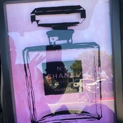 Pink And Black Perfume Picture Wall Frame