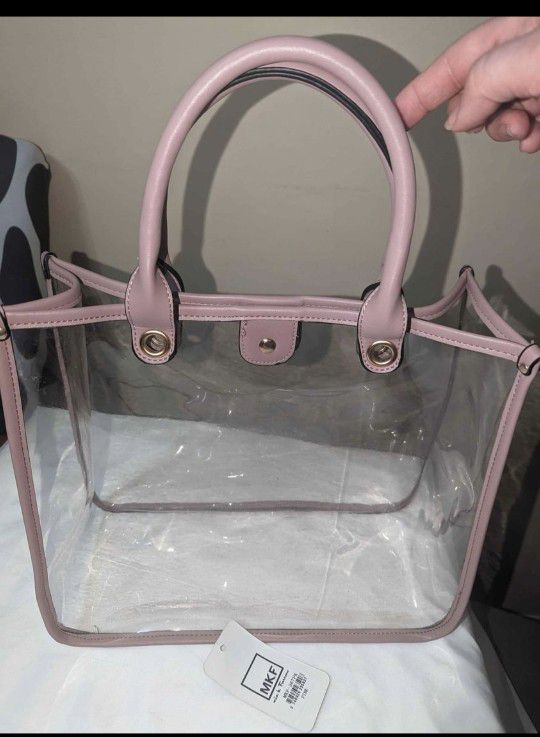 MKF Mia Farrow Pink and Clear Purse Bag