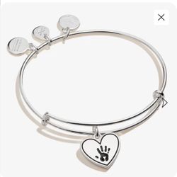 FOREVER TOUCHED MY HEART Silver Charm Bangle  by Alex and Ani