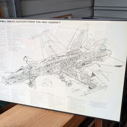 Framed F/A-18A Hornet Diagram/Illustration 
