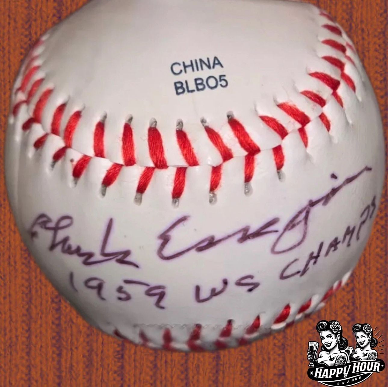 Chuck Essegian LA Dodgers Signed Autographed Baseball Baltimore Orioles