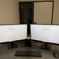 Complete Home Office/Student Setup - HP Ryzen 5 PC + Dual 27" LG Monitors