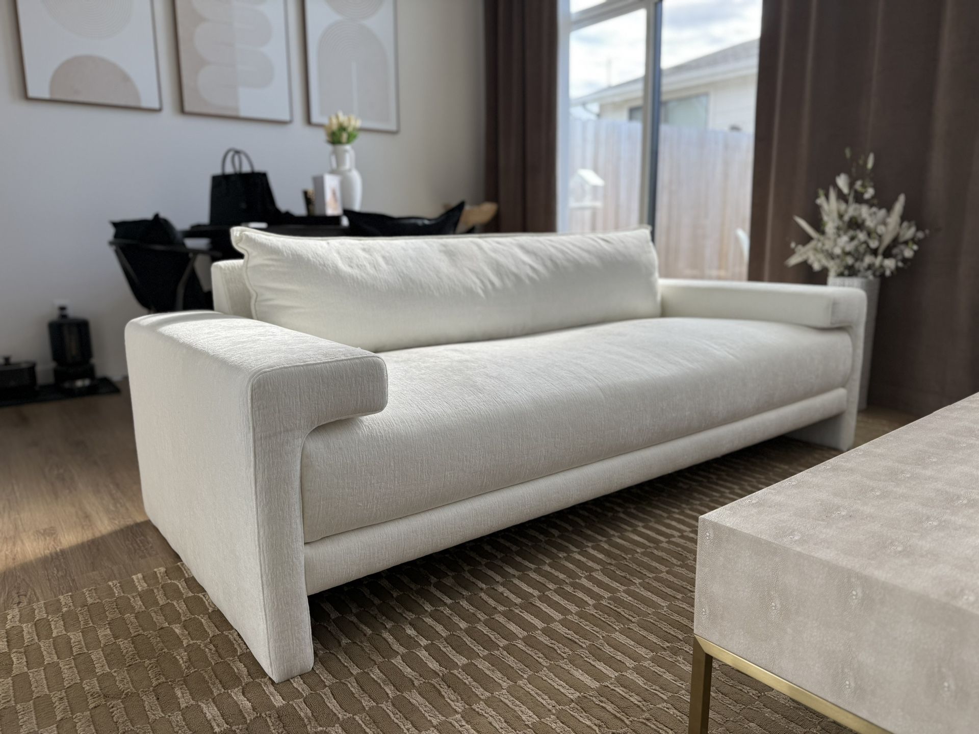CB2 Camden 81" White Sofa
