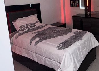 Star Wars multi color light up twin bed and mattress