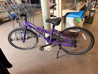 Gravity Liberty Hybrid Youth Bike (Purple)-Brakes and tires are good