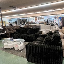 🚚Hot Deal🚚 Brand New 2pc Black Corduroy Sofa And Loveseat $1399, Finance Available, Delivery Available 
