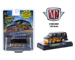 M2 Machines 1:64 1995 Chevrolet Astro Van Diecast – Black with Flames – Hobby Exclusive