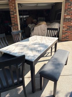 Dining Table Set with Chairs and Bench