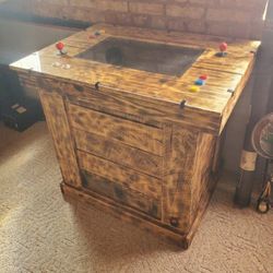 Home entertainment tabletop game system over 60 vintage games with custom made cabinet