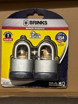 Brinks 1-1/8 inch (44mm) laminated steel keyed padlock 2-pack