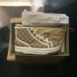 Gucci GG Canvas High-Top Sneaker— Men’s Size 13