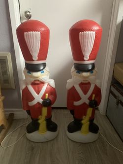 Rare Vintage Christmas 1978 Toy Soldier Blow Mold Set
