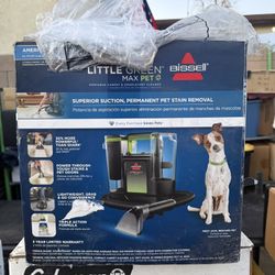 BISSELL Little Green Max Pet Portable Carpet Cleaner (Model #3857).
