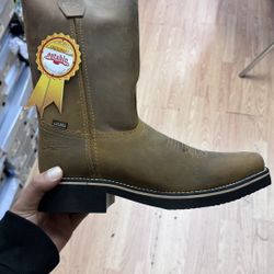 Bota Trabajo Establo Piel Crazy Mango Cuadrada Size 9.5