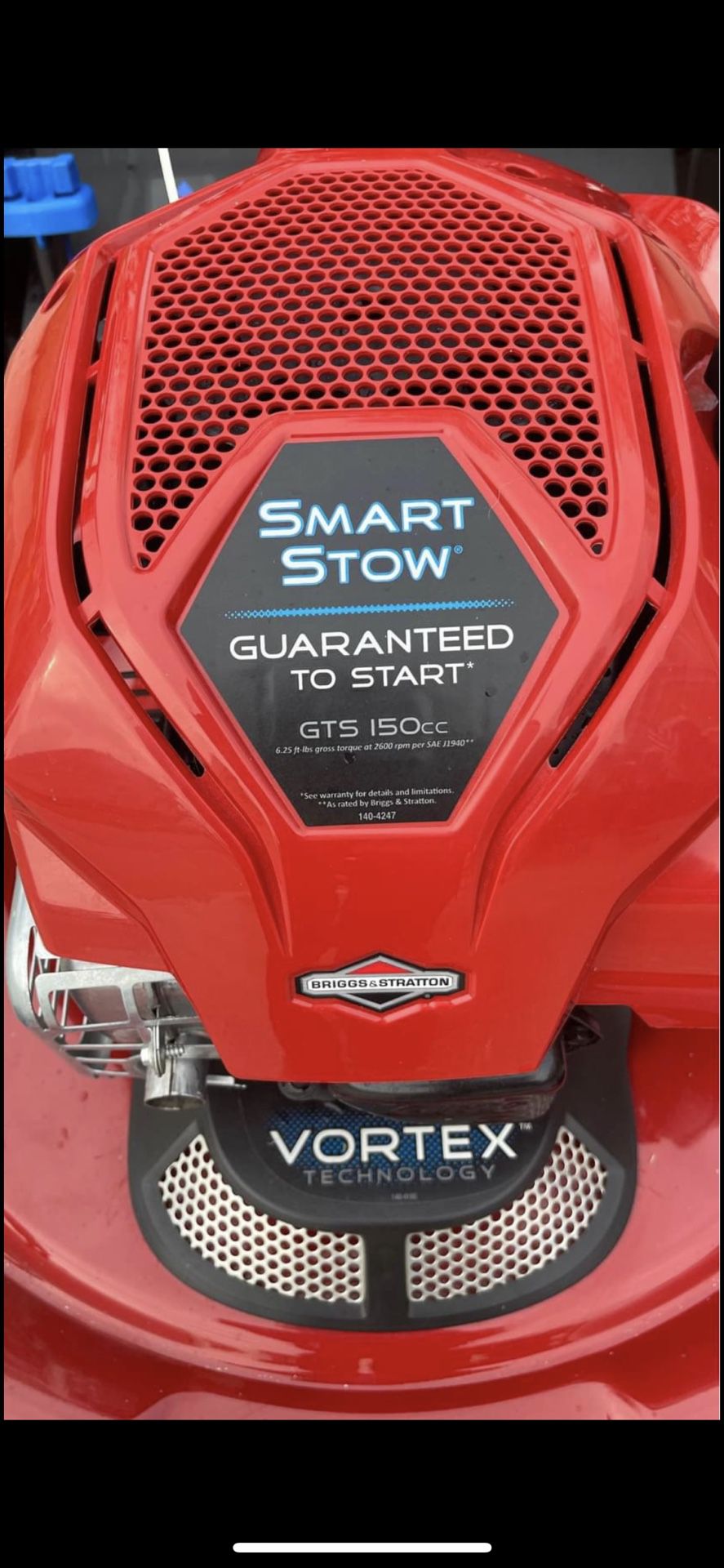 Toro Smart Stow  Vortex Technologu Gts150cc