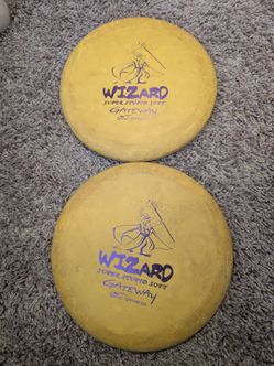 Two Wizard disc golf putter