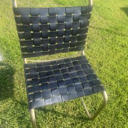 Modern Leather Gold Brass Chair