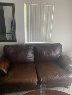 Brown leather Couch 