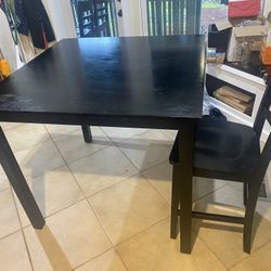 Black Ikea High Top Table and Chairs