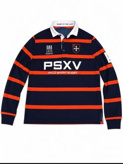 Polo Sport Ralph Lauren Men’s L Rugby Performance Shirt Navy Orange Scrum Half