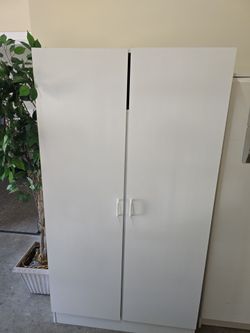 White Two-Door Wardrobe Cabinet