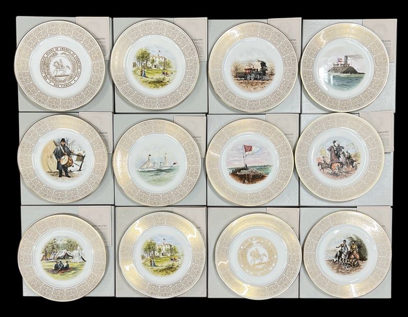 12 Fine Oxford Lenox Bone China Trustees Of The White House Of The Confederacy China Plates w/Origin