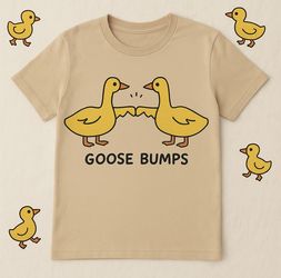 Goose Bumps T-Shirt | Funny Animal Pun Tee | Cute Goose Shirt for Women | Black Graphic Tee | Funny Pun Shirt | Cute Gift for Bird Lovers