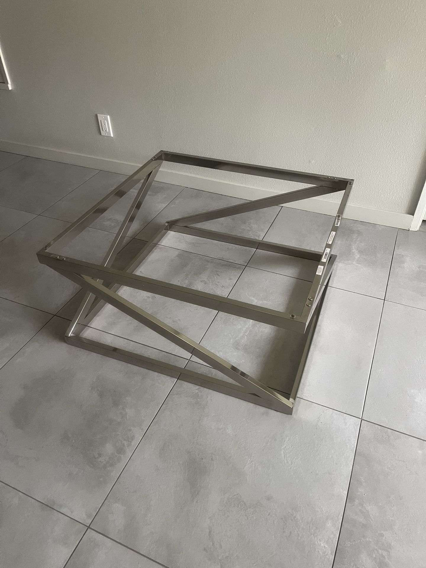 Chrome And Glass Table For Sale