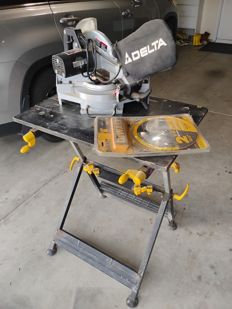 Miter saw With Extra Blade And Table