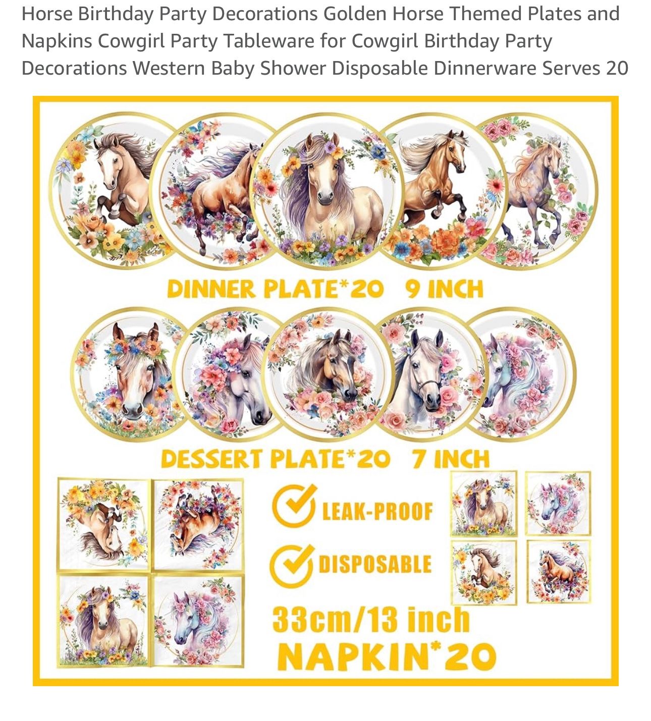 BRAND NEW Horse Party Supplies 
